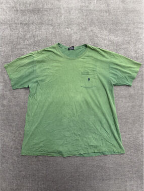 Polo by Ralph Lauren Green Cotton T-Shirt with Pocket